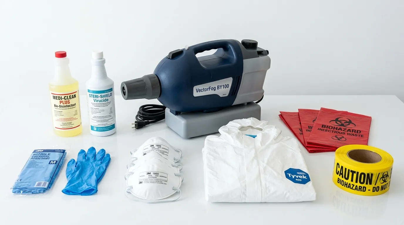 Professional biohazard remediation crew working in Lemont